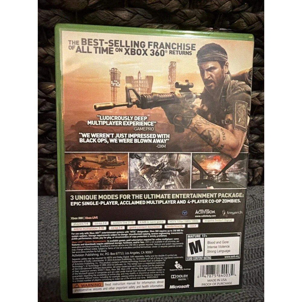 Call of Duty: Black Ops (Microsoft Xbox 360, 2010) Complete CIB